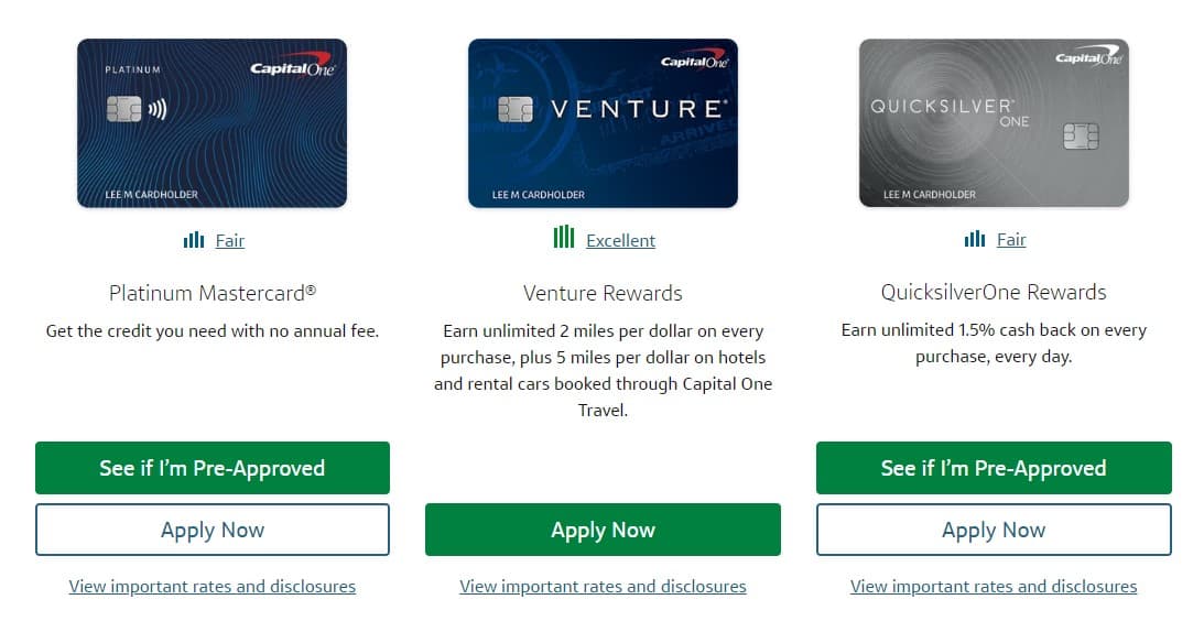 capital one credit cards